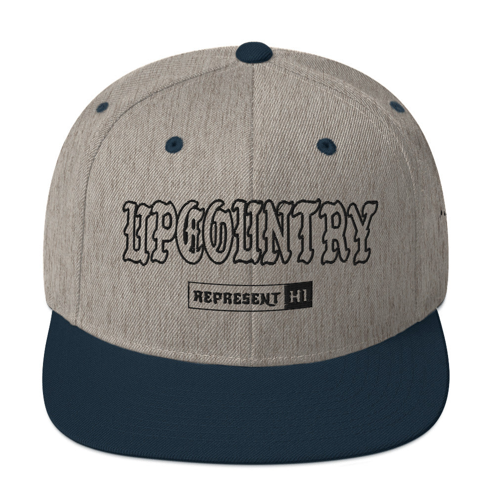 Upcountry Snapback Hat — Heather Grey/ Navy — front view