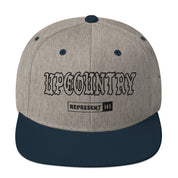 Upcountry Snapback Hat — Heather Grey/ Navy — front view