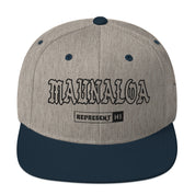 Maunaloa Snapback Hat — Heather Grey/ Navy — front view