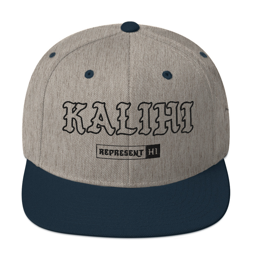 Kalihi Snapback Hat — Heather Grey/ Navy — front view