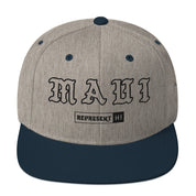 Maui Snapback Hat — Heather Grey/ Navy — front view
