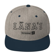 Lānaʻi Snapback Hat — Heather Grey/ Navy — front view