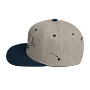 KapaʻA Snapback Hat — Heather Grey/ Navy — left side view