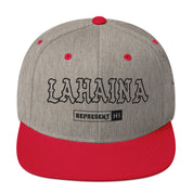 Lahaina Snapback Hat — Heather Grey/ Red — front view