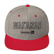 WaiʻAnae Snapback Hat — Heather Grey/ Red — front view