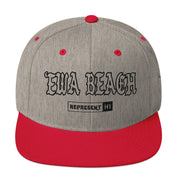 ʻEwa Beach Snapback Hat — Heather Grey/ Red — front view