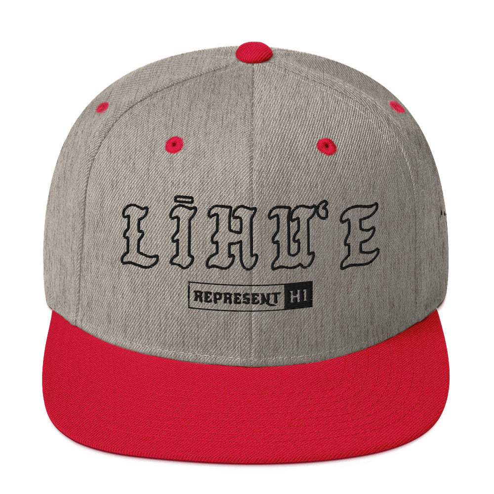 LīhuʻE Snapback Hat — Heather Grey/ Red — front view