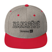 Hanapēpē Snapback Hat — Heather Grey/ Red — front view