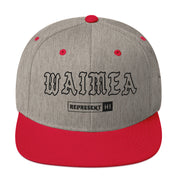 Waimea Snapback Hat — Kauaʻi — Heather Grey/ Red — front view