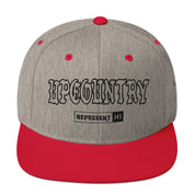Upcountry Snapback Hat — Heather Grey/ Red — front view
