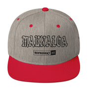Maunaloa Snapback Hat — Heather Grey/ Red — front view