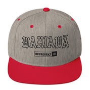 WAHIAWĀ Snapback Hat — Heather Grey/ Red — front view