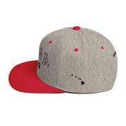 Kōloa Snapback Hat — Heather Grey/ Red — left side view