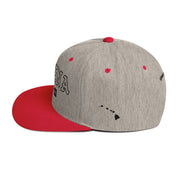 Mākena Snapback Hat — Heather Grey/ Red — left view