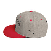 Maui Snapback Hat — Heather Grey/ Red — left view