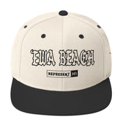 ʻEwa Beach Snapback Hat — Natural/ Black — front view