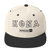 Kona Snapback Hat — Natural/ Black — front view