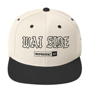 Wai Side Snapback Hat — Natural/ Black — front view