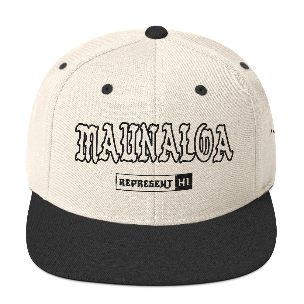 Maunaloa Snapback Hat — Natural/ Black — front view