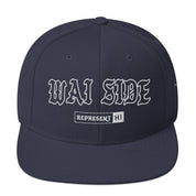 Wai Side Snapback Hat — Navy — front view