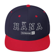 Hāna Snapback Hat — Navy/ Red — front view