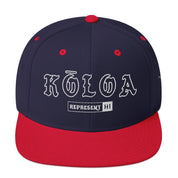 Kōloa Snapback Hat — Navy/ Red — front view