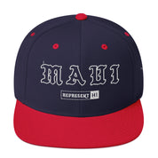 Maui Snapback Hat — Navy/ Red — front view