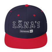 Lānaʻi Snapback Hat — Navy/ Red — front view