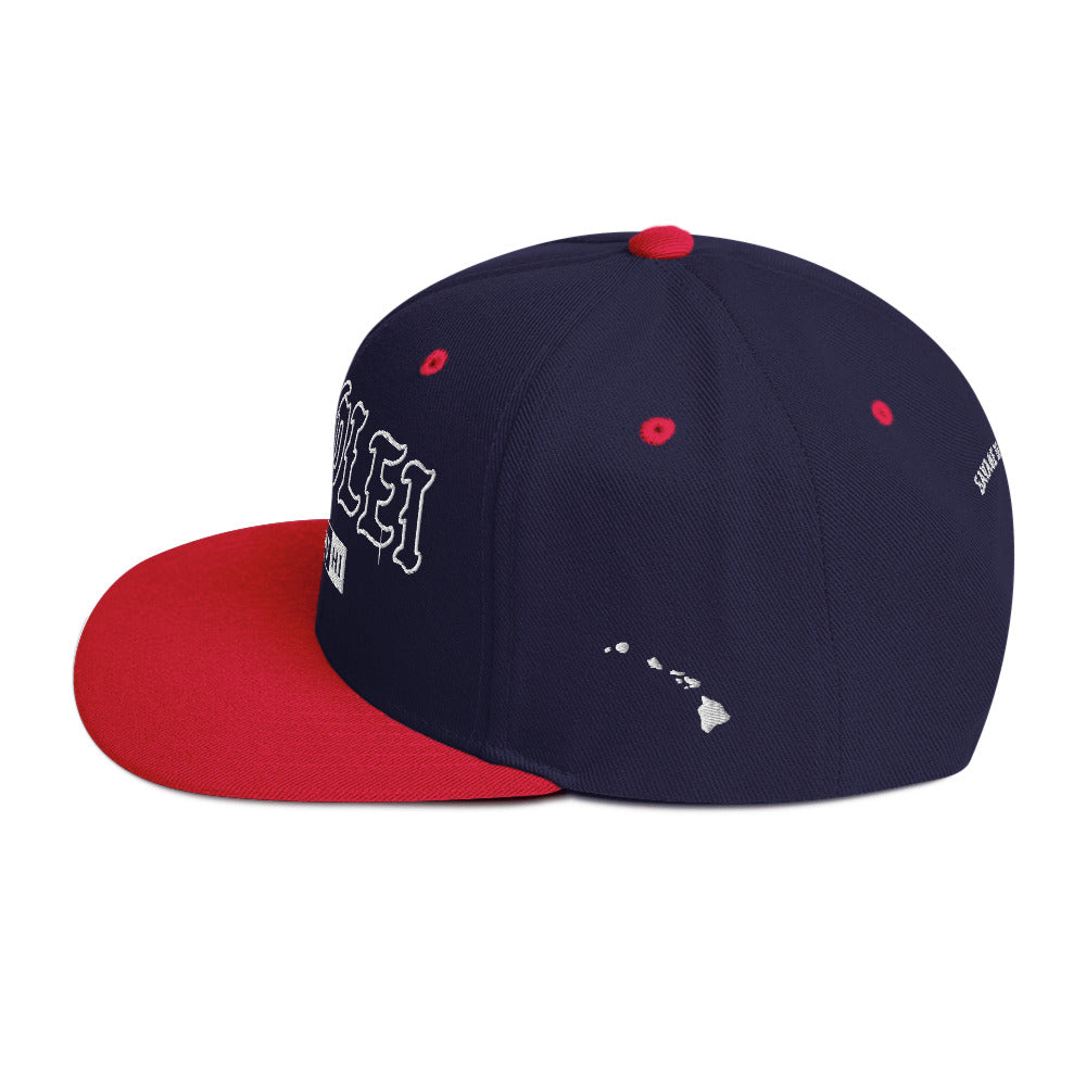 Kapolei Snapback Hat — Navy/ Red — left side view