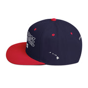 North Shore Snapback Hat — Navy/ Red — left side view