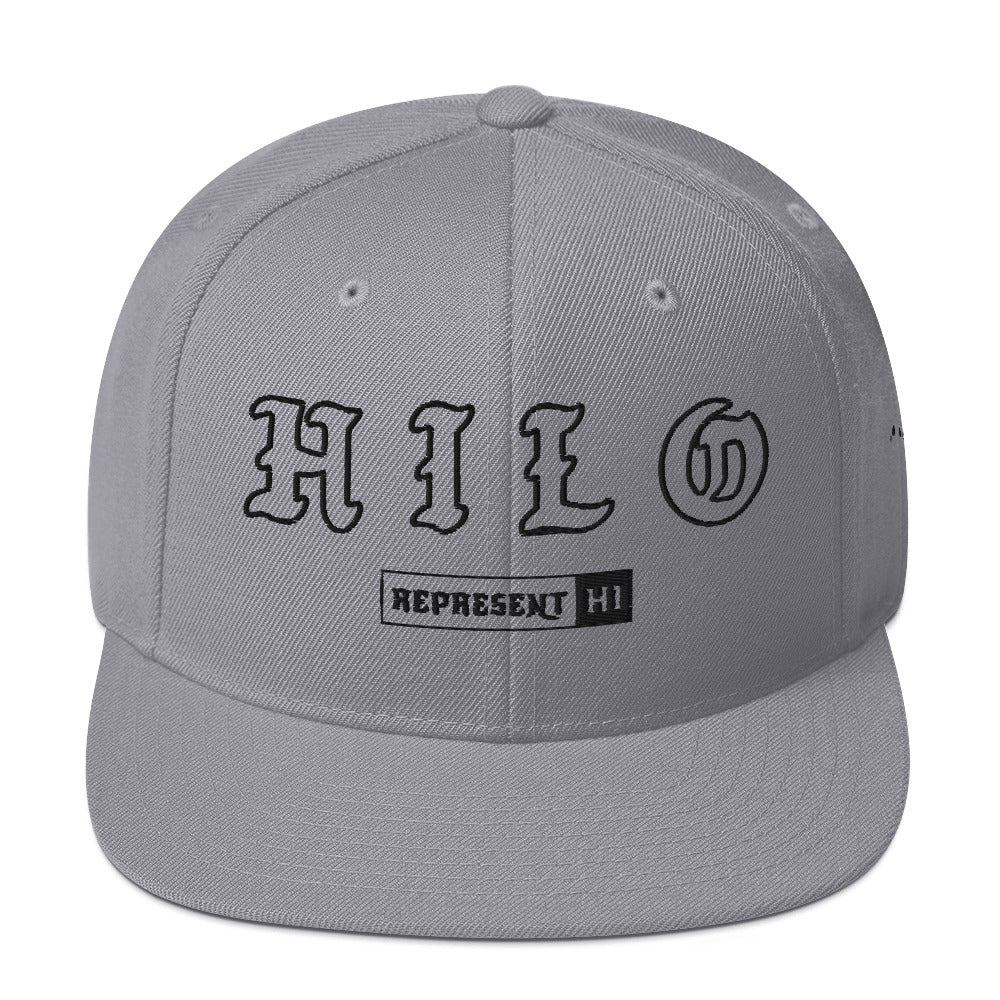 Hilo Snapback Hat — Silver — front view