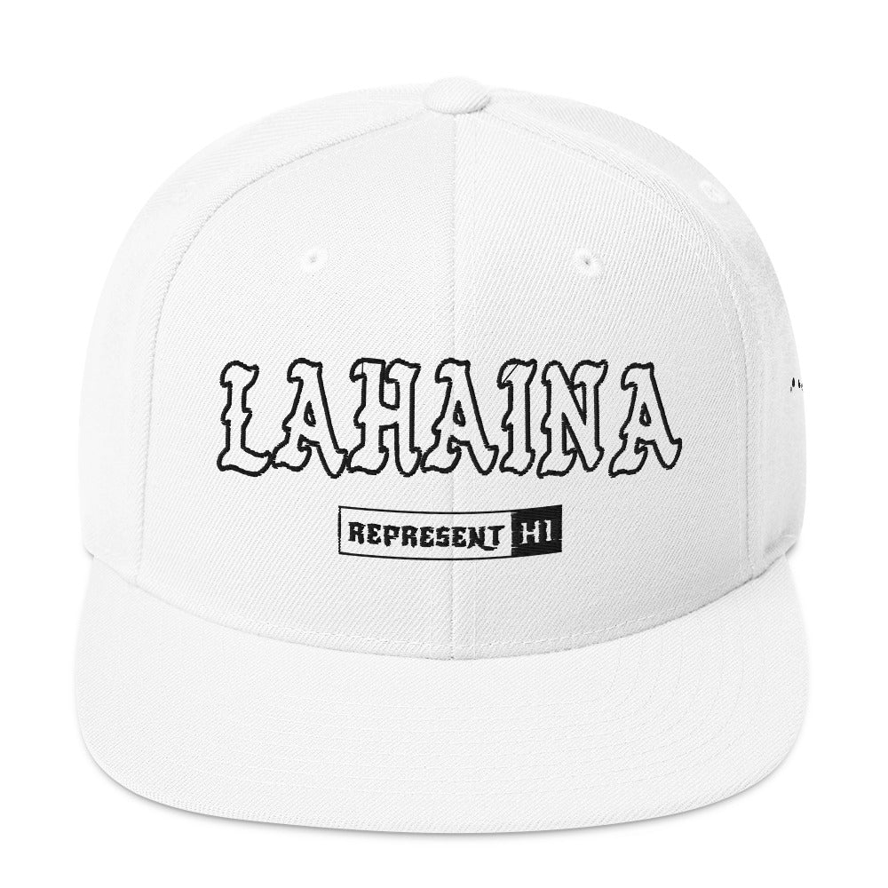 Lahaina Snapback Hat — White — front view