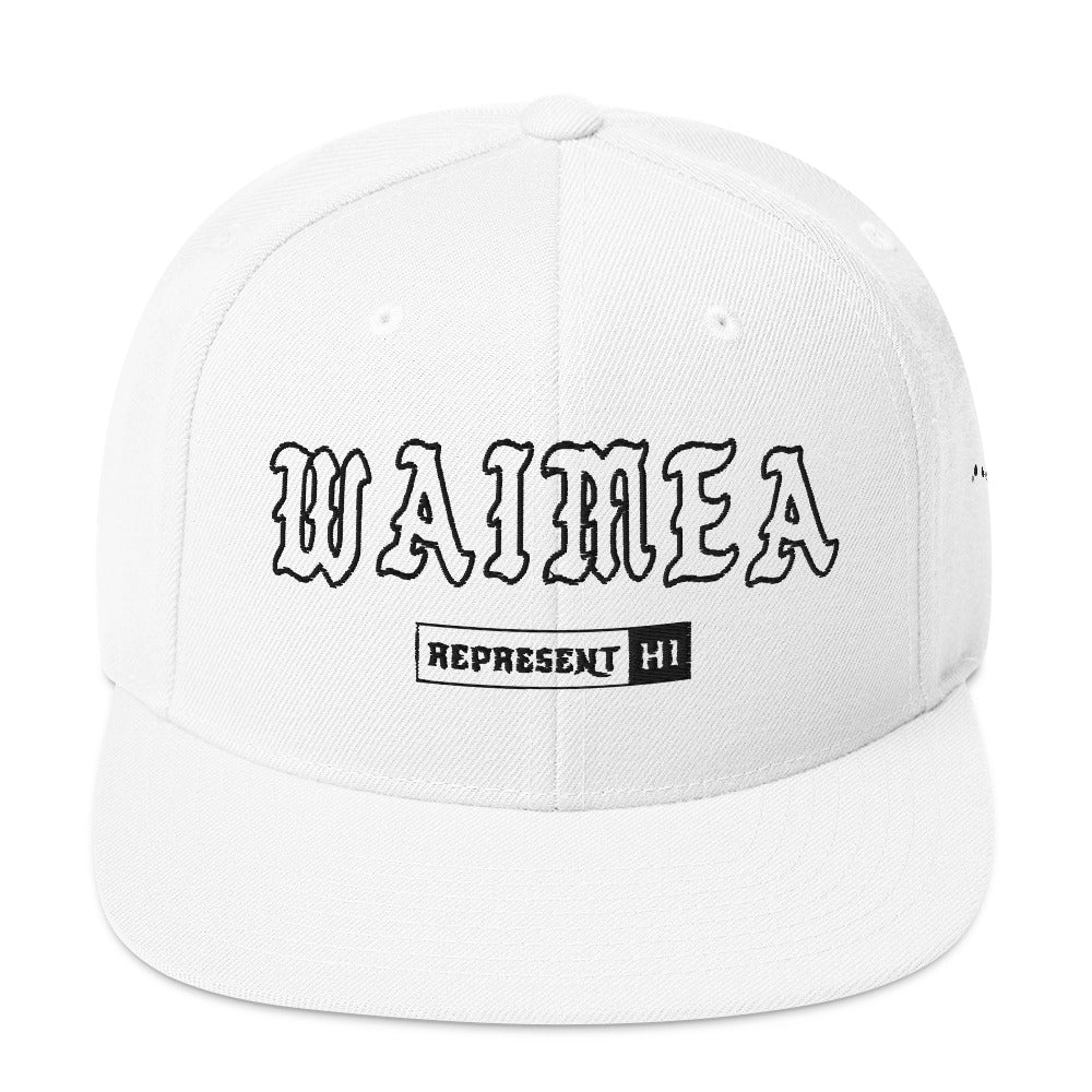Waimea Snapback Hat — Hawaiʻi Island — White — front view