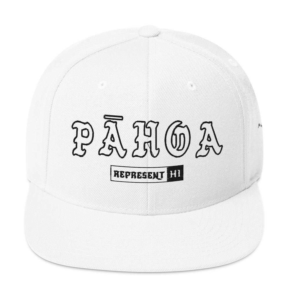Pāhoa Snapback Hat — White — front view