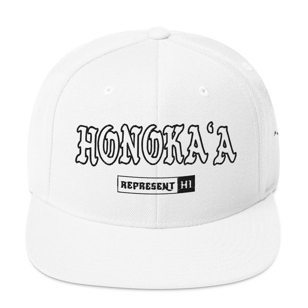 HonokaʻA Snapback Hat — White — front view