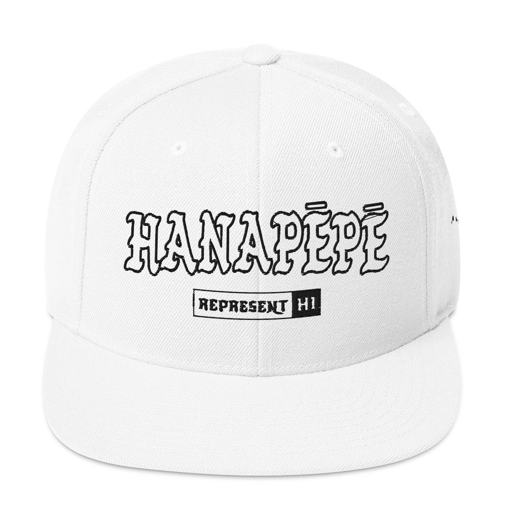 Hanapēpē Snapback Hat — White — front view