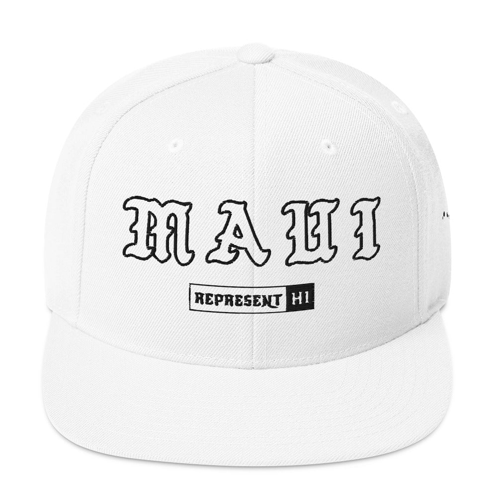 Maui Snapback Hat — White — front view