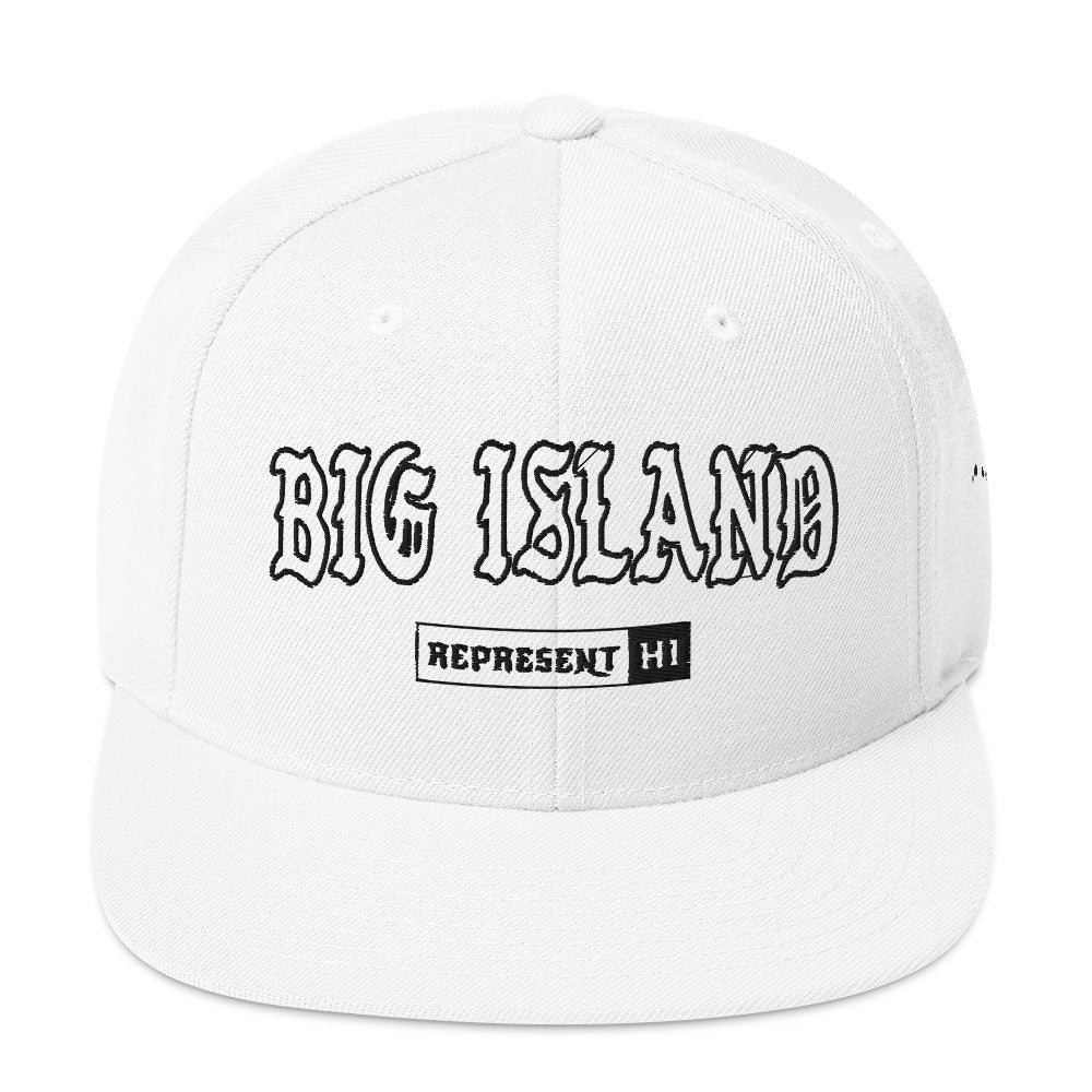 Big Island Snapback Hat — White — front view