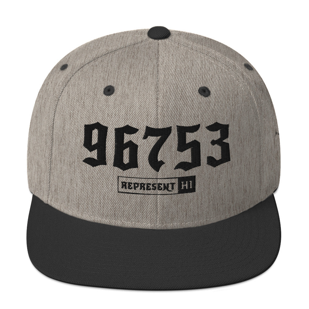 Kihei 96753 Snapback Hat | Heather/Black | Front | 7837