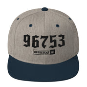 Kihei 96753 Snapback Hat | Heather Grey/ Navy | Front | 7838