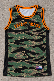Kihei 53 Jersey Tank Camo Orange — Front flat lay