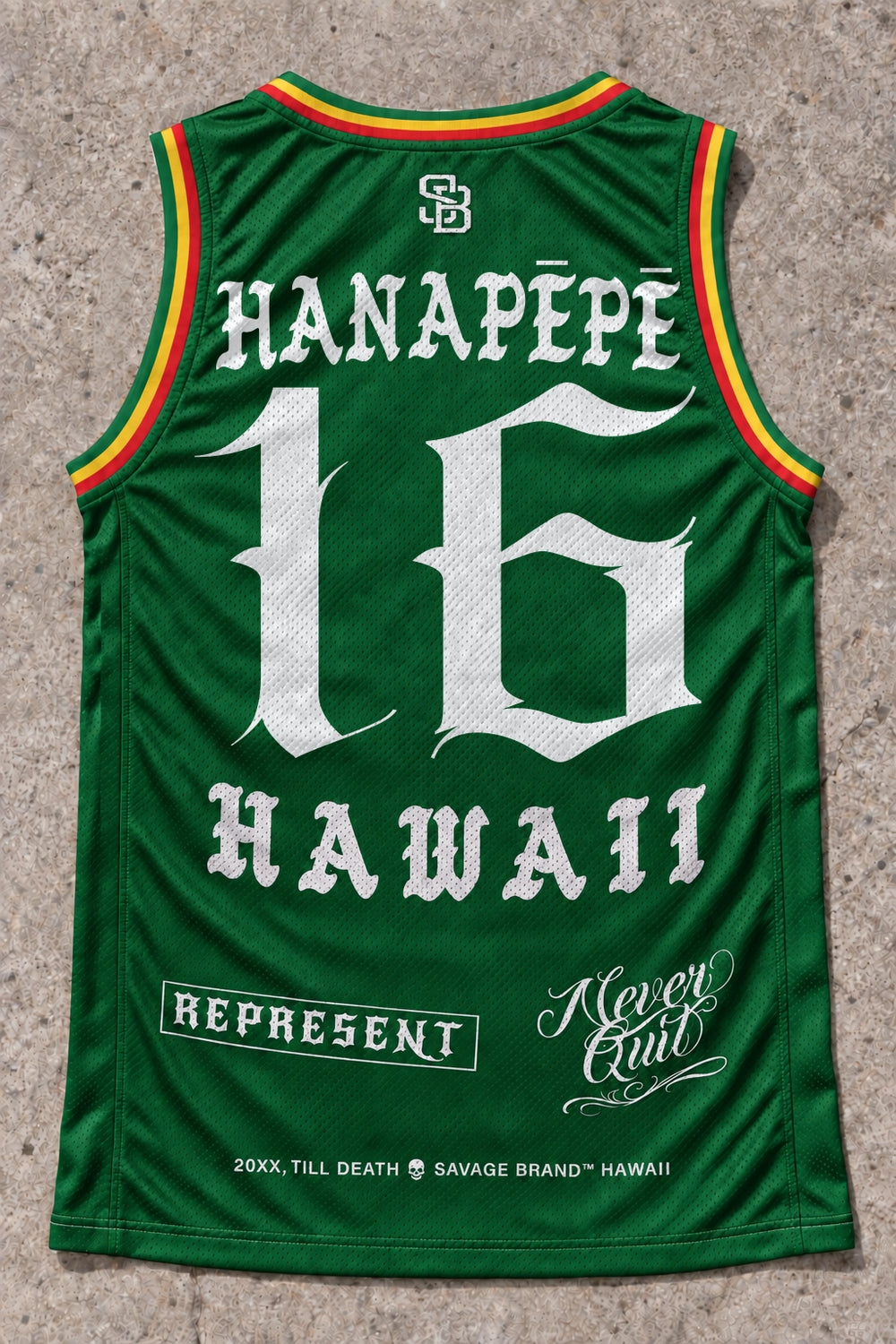 Hanapepe 16 Jersey Tank Rasta - Back
