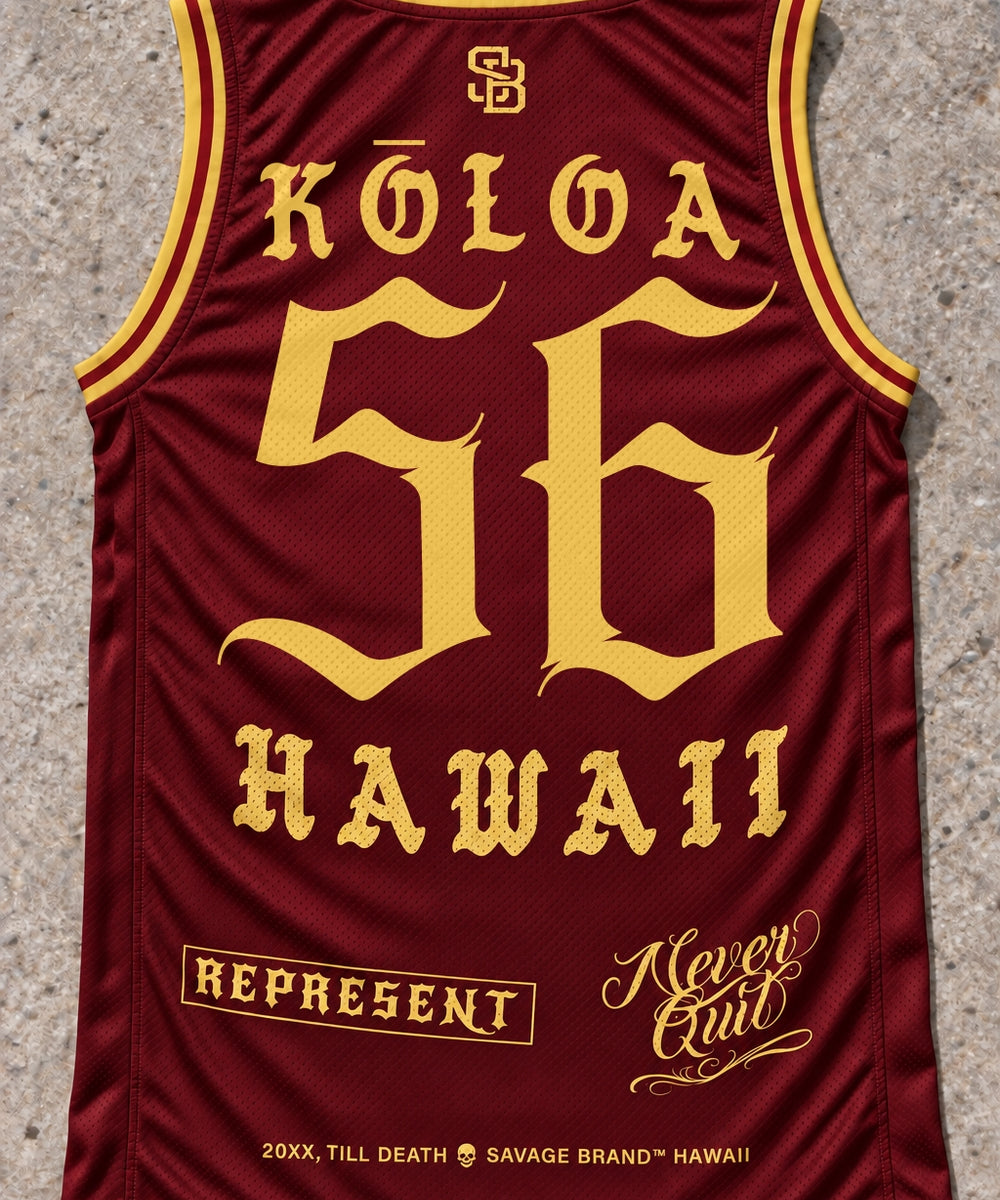 Koloa 56 Jersey Tank Red & Gold - Back