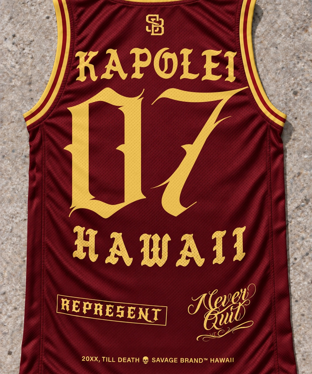 Kapolei 07 Jersey Tank Red & Gold - Back