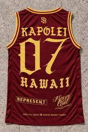 Kapolei 07 Jersey Tank Red & Gold - Back