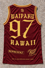 Waipahu 97 Jersey Tank Red & Gold - Back