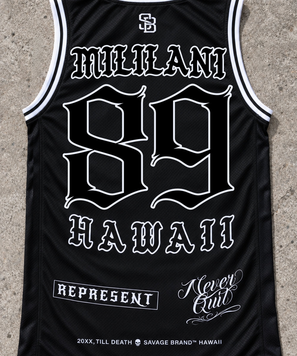Mililani 89 Jersey Tank — Black — back view