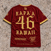 Kapaa 46 Short-Sleeve Jersey Red & Gold - Back