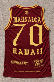 Maunaloa 70 Jersey Tank Red & Gold - Back