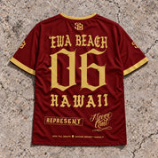 Ewa Beach 06 Short-Sleeve Jersey Red & Gold - Back